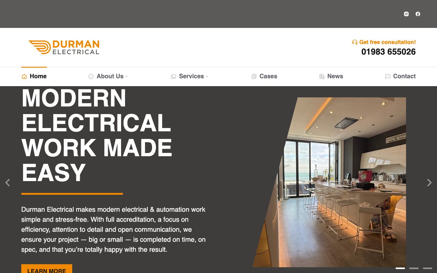 Durman Electrical website, built by Media House Agency