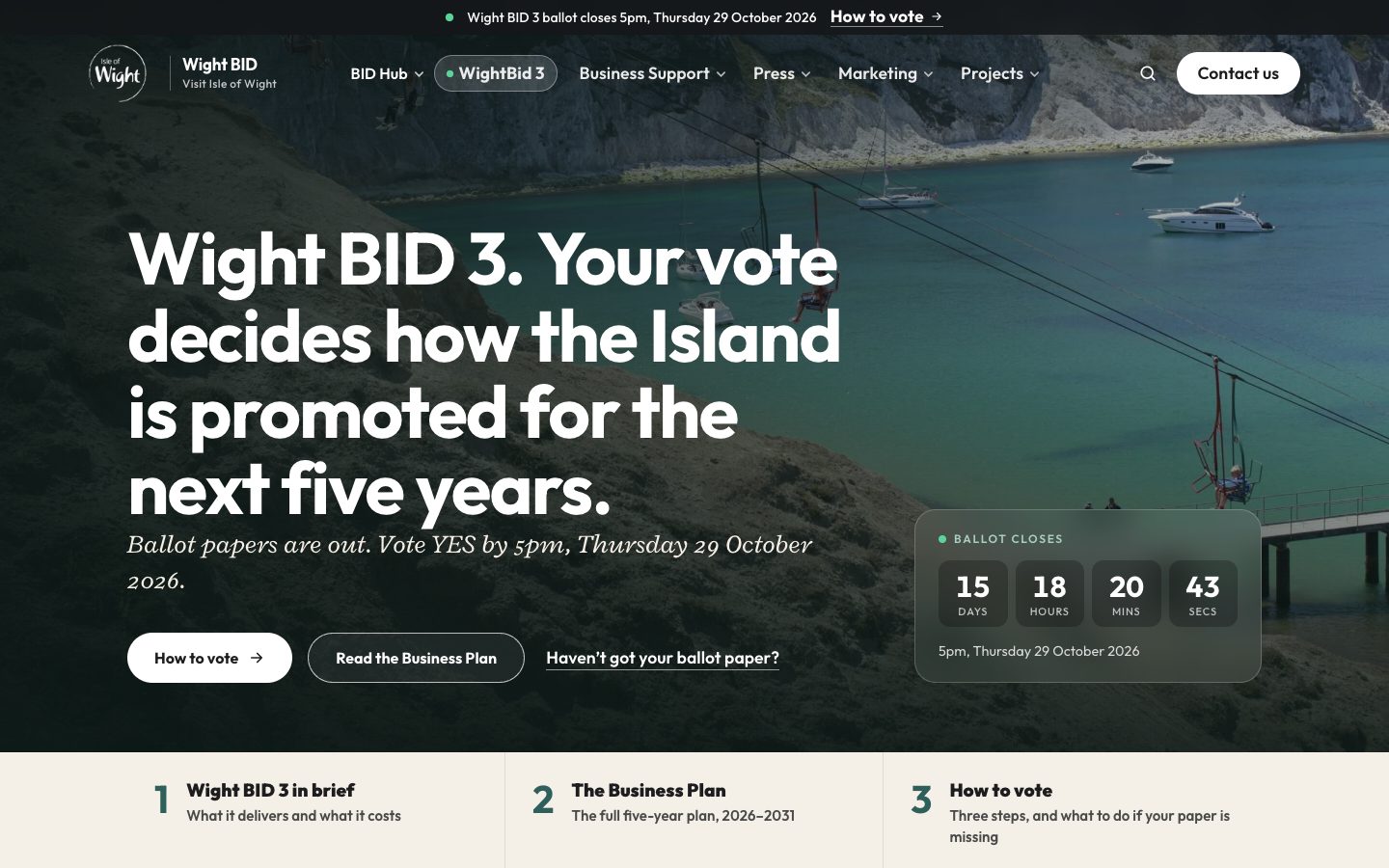 Visit Wight Pro website, built by Media House Agency