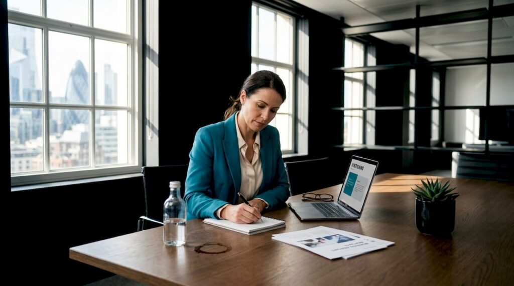 Strategist working on brand positioning framework