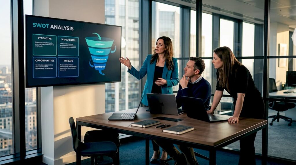 SaaS team collaborating on differentiation strategy